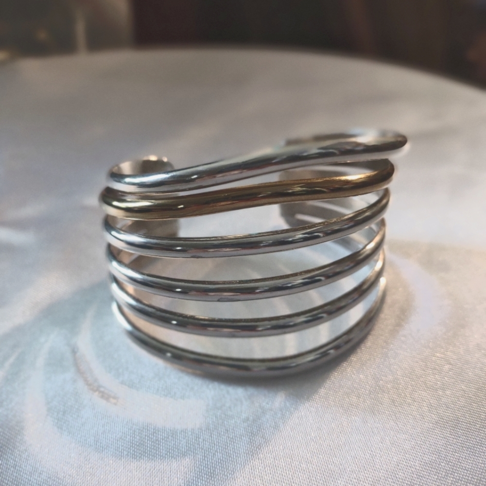 Sterling Silver Cuff huge women's Bracelet